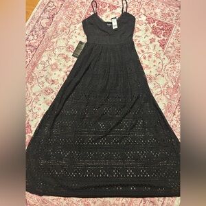 bebe Charcoal Lace Maxi Dress